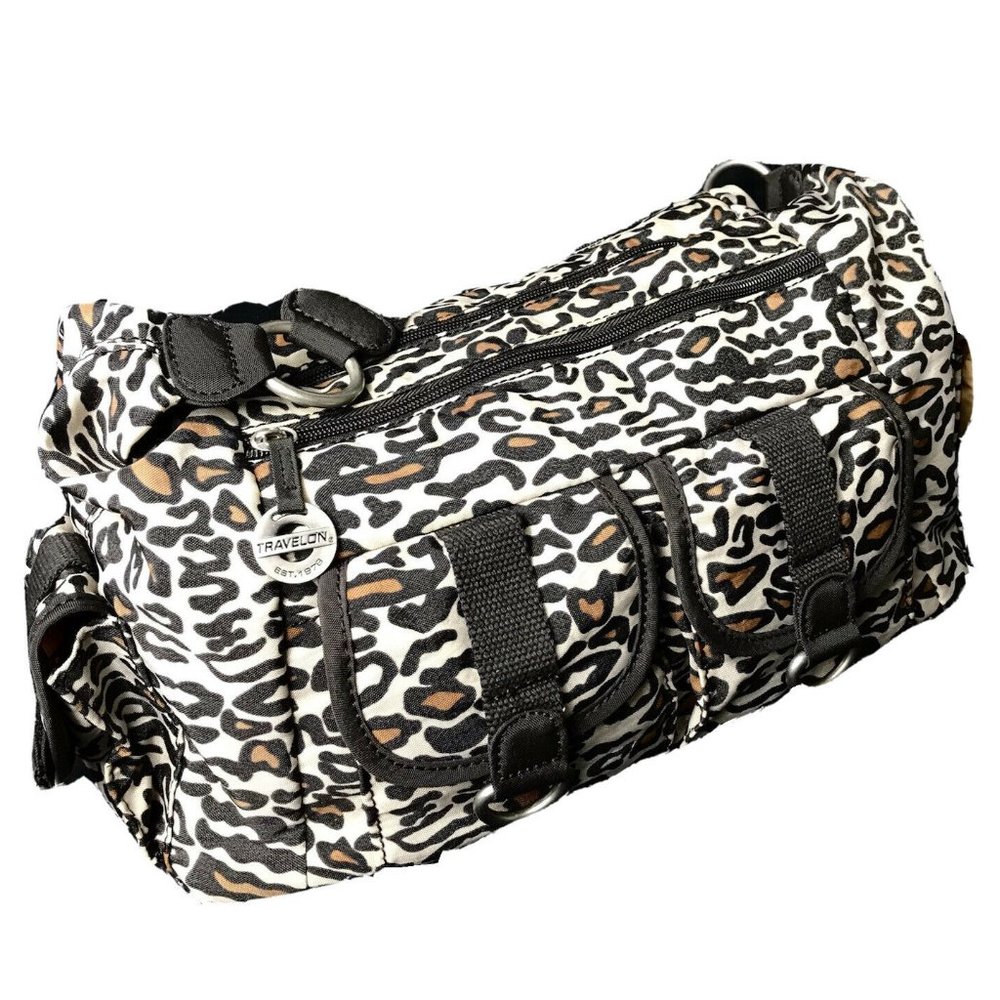 Travelon Cheetah Leopard MultiEntry Shoulder Bag